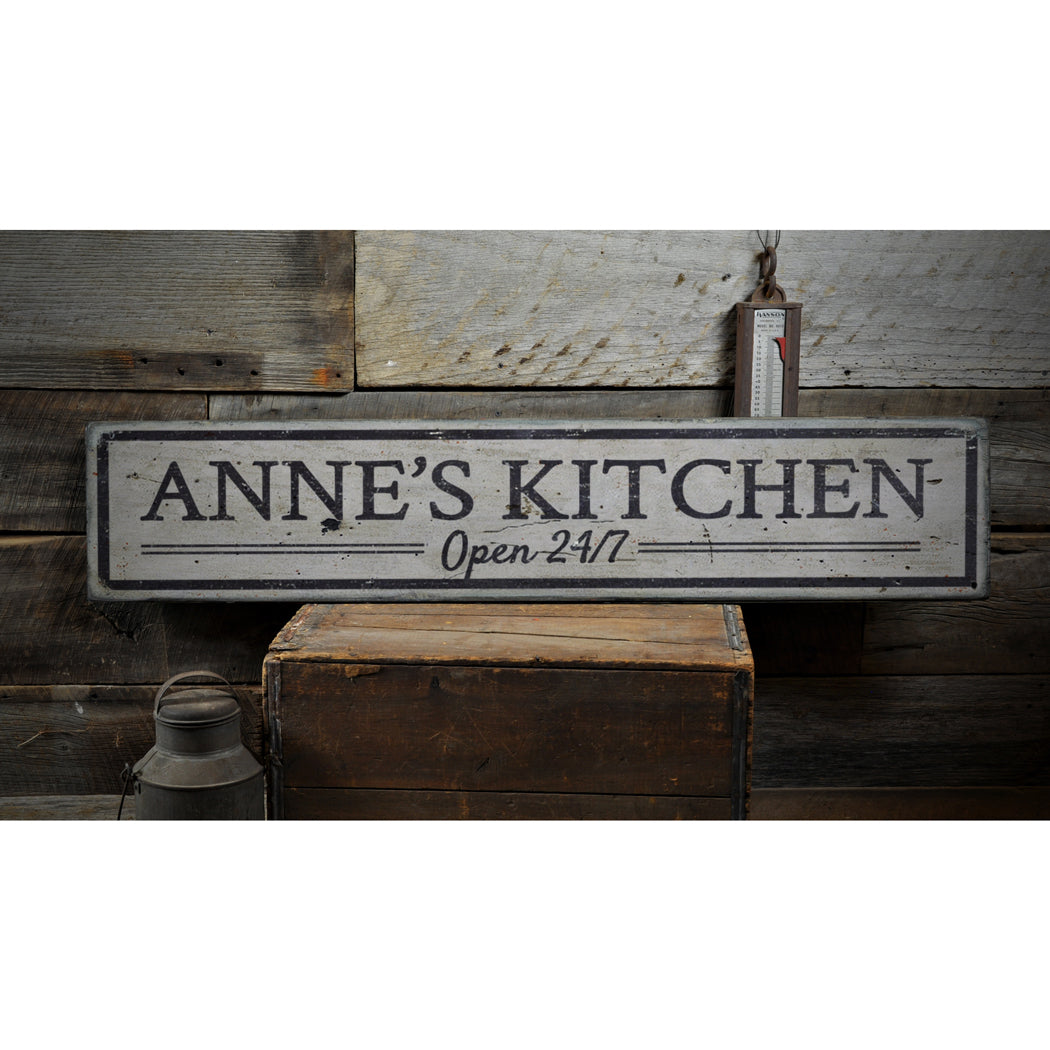 Kitchen Open Rustic Wood Sign