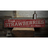 Fresh Strawberries Rustic Wood Sign