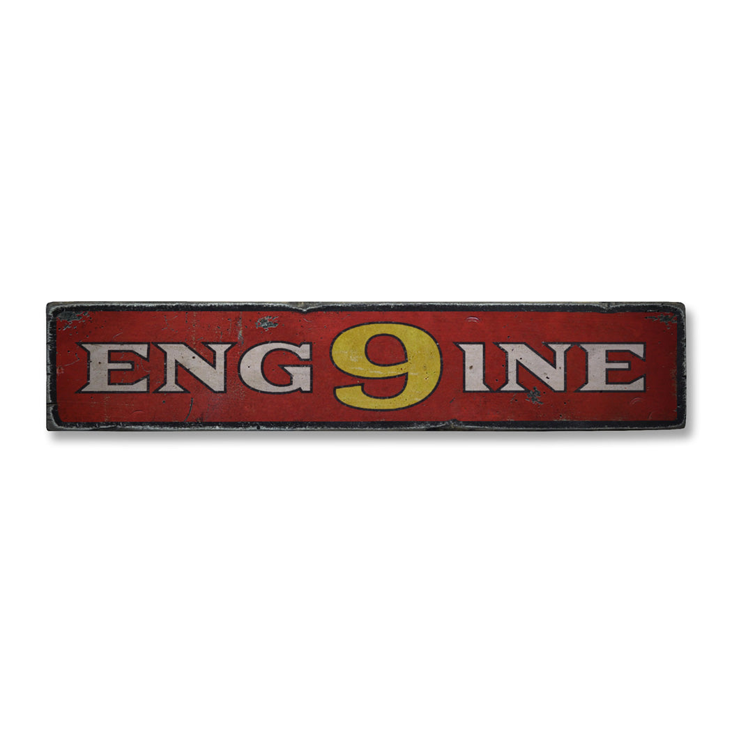 Engine Number Rustic Wood Sign