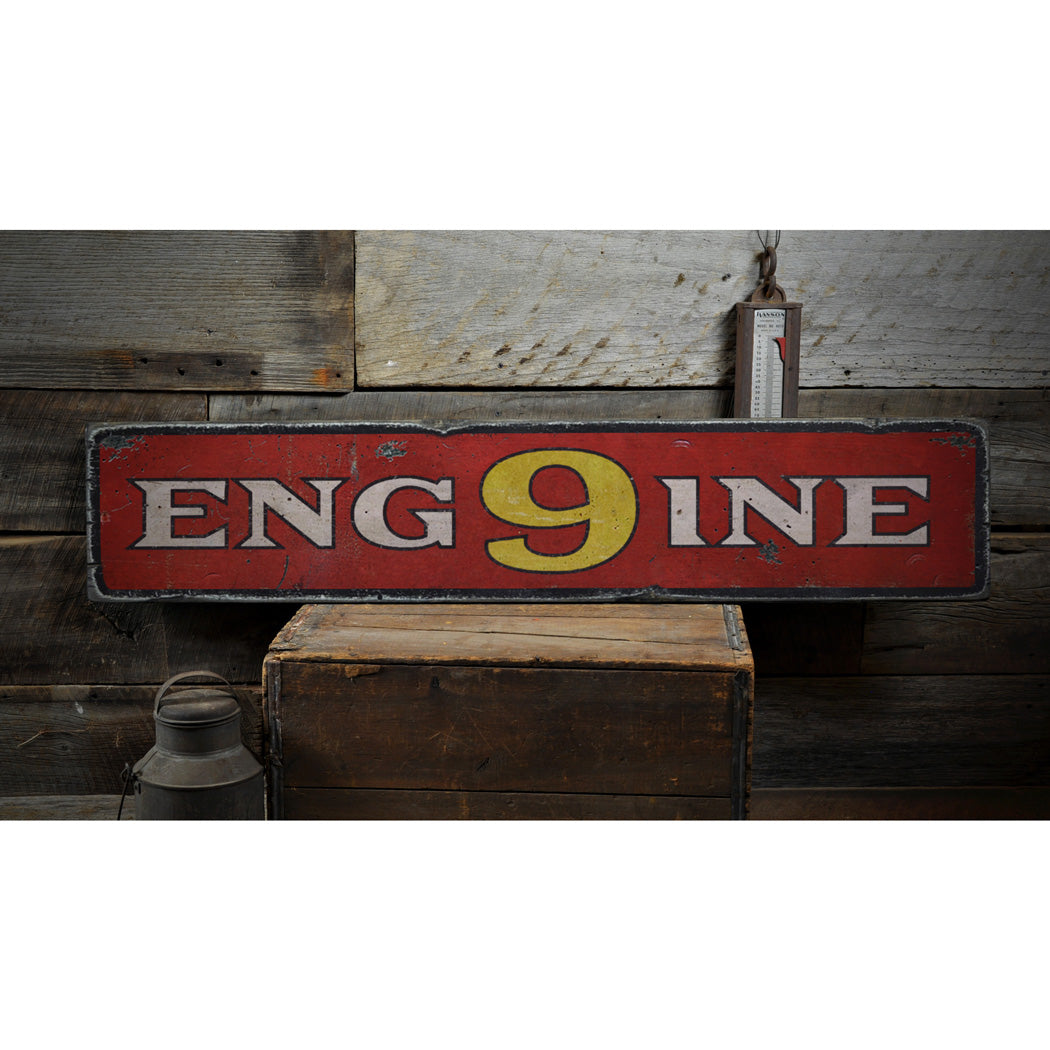 Engine Number Rustic Wood Sign