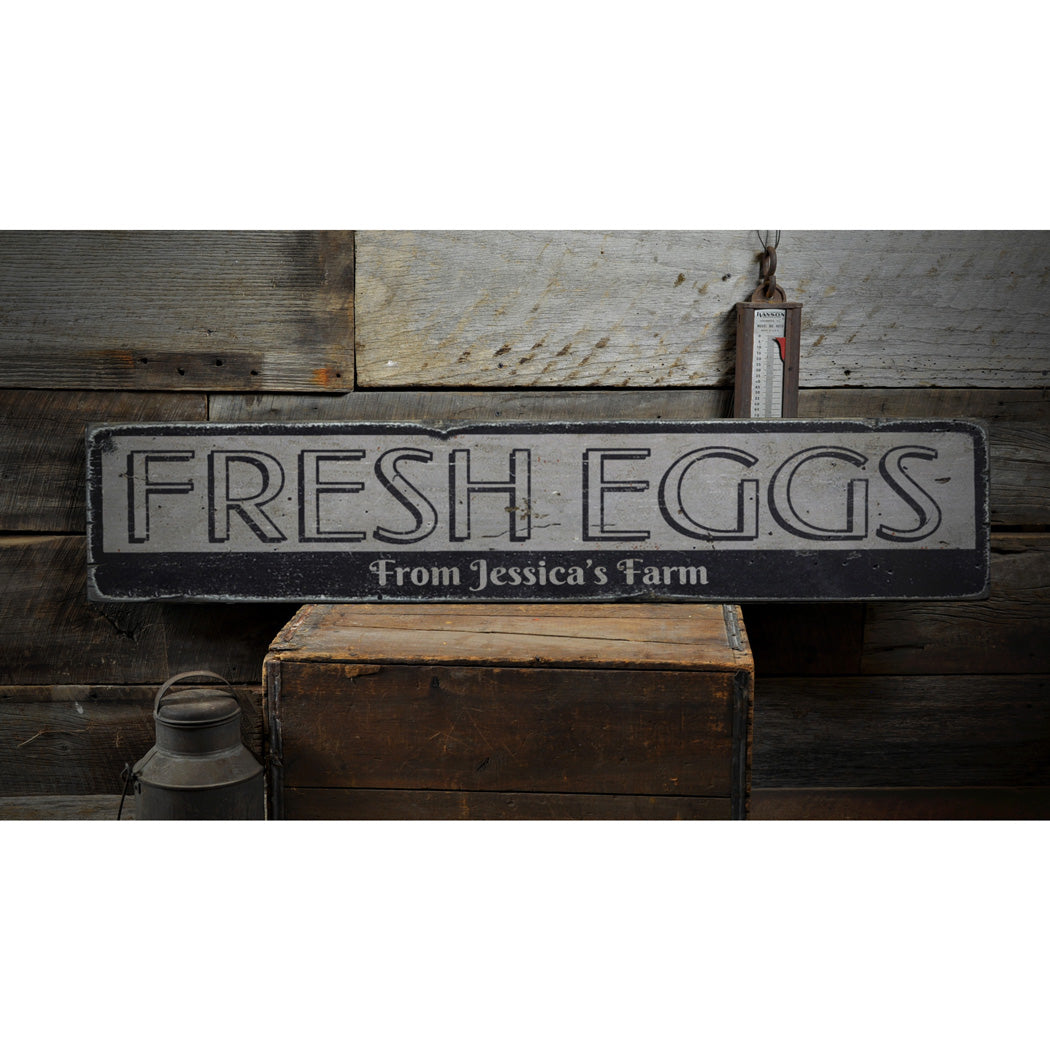 Fresh Eggs Rustic Wood Sign