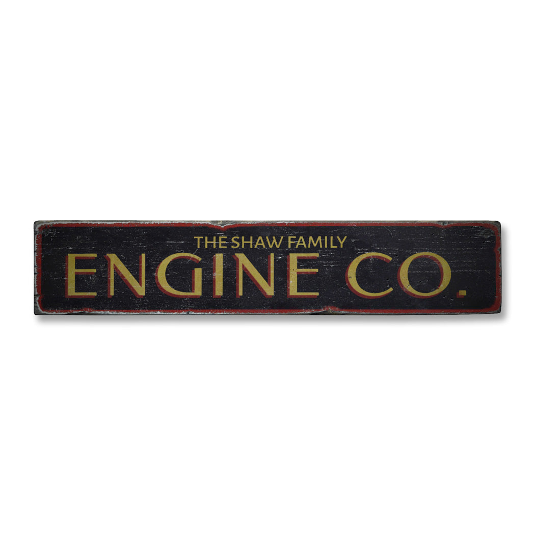 Engine Company Rustic Wood Sign