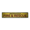 City Fire & Rescue Rustic Wood Sign