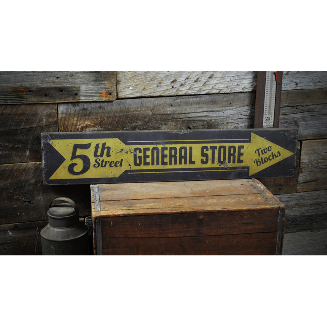 5th Street General Store Rustic Wood Sign