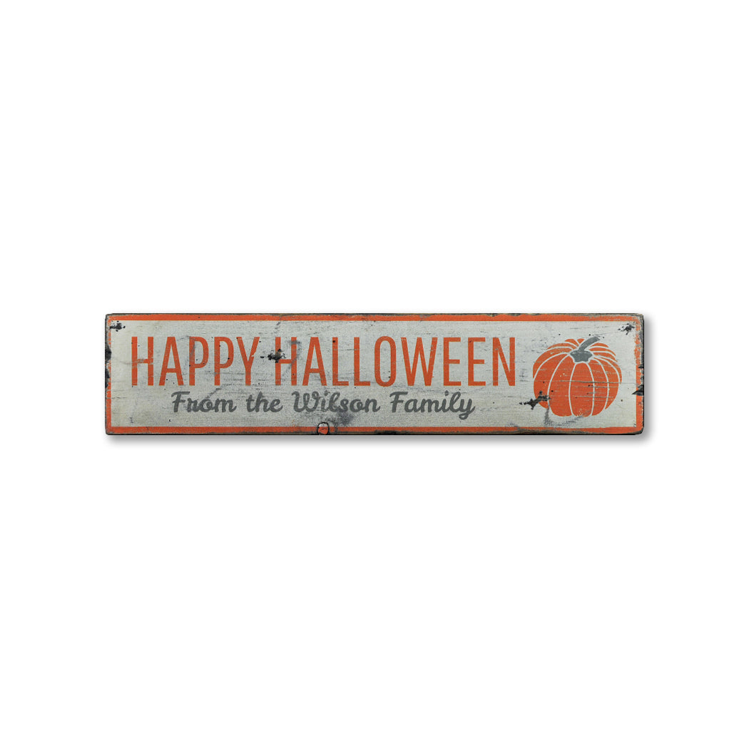 Pumpkin Halloween Rustic Wood Sign