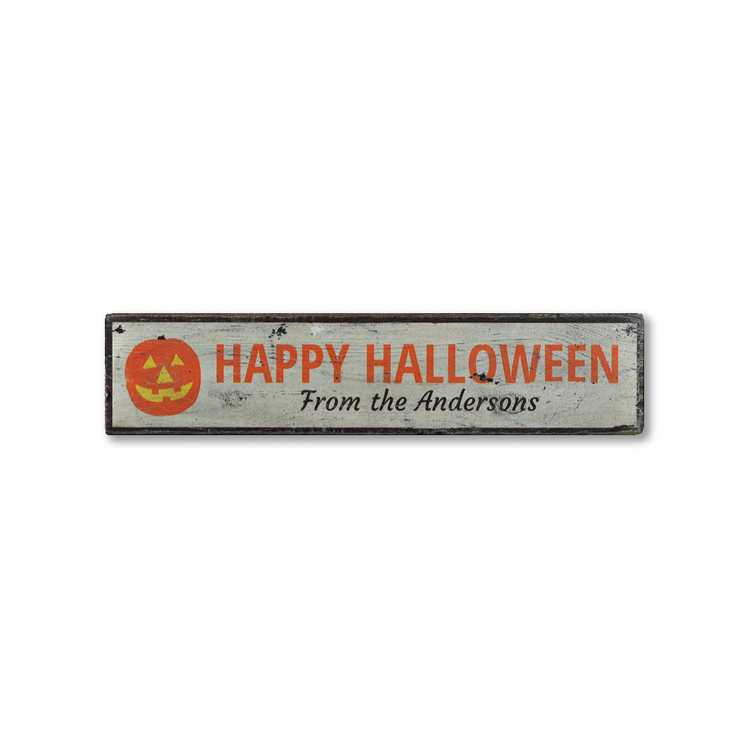 Jack-O-Lantern Rustic Wood Sign