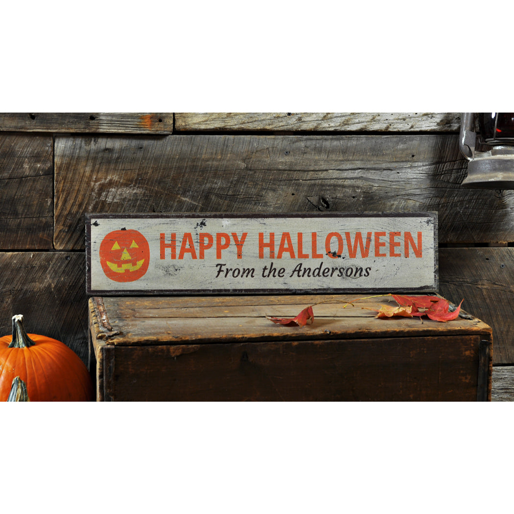 Jack-O-Lantern Rustic Wood Sign