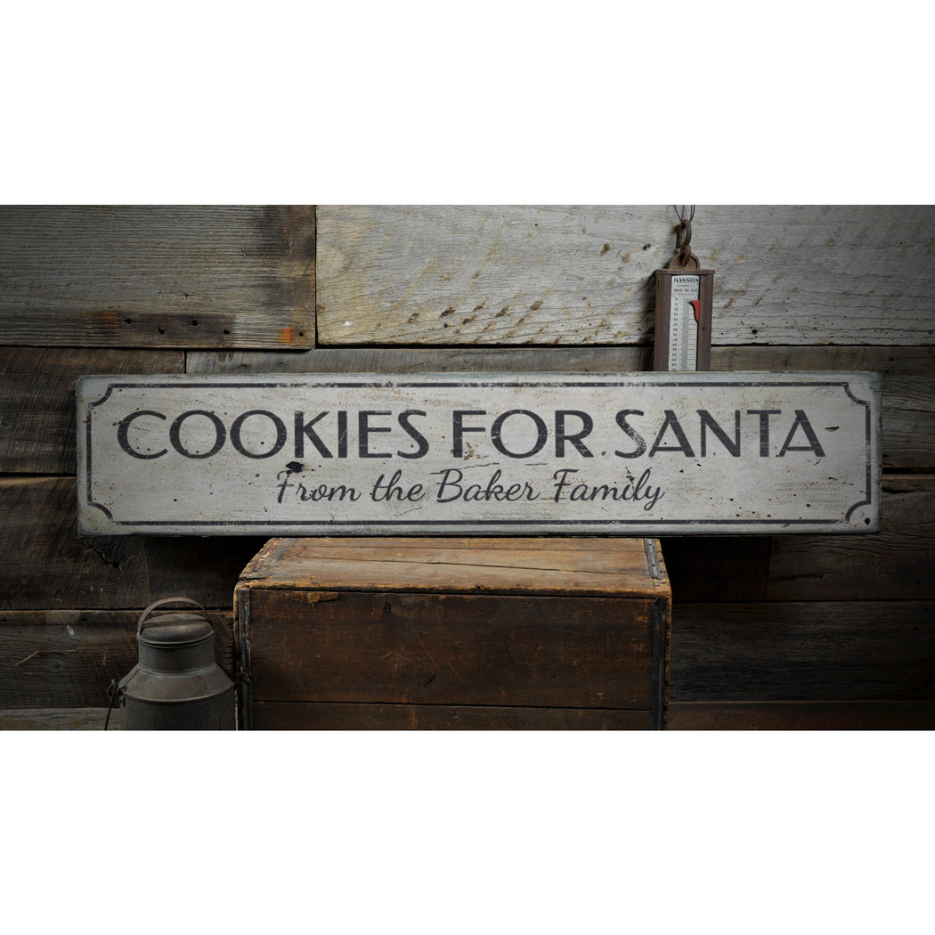 Santa's Cookies Rustic Wood Sign