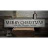 Merry Christmas Family Name Rustic Wood Sign