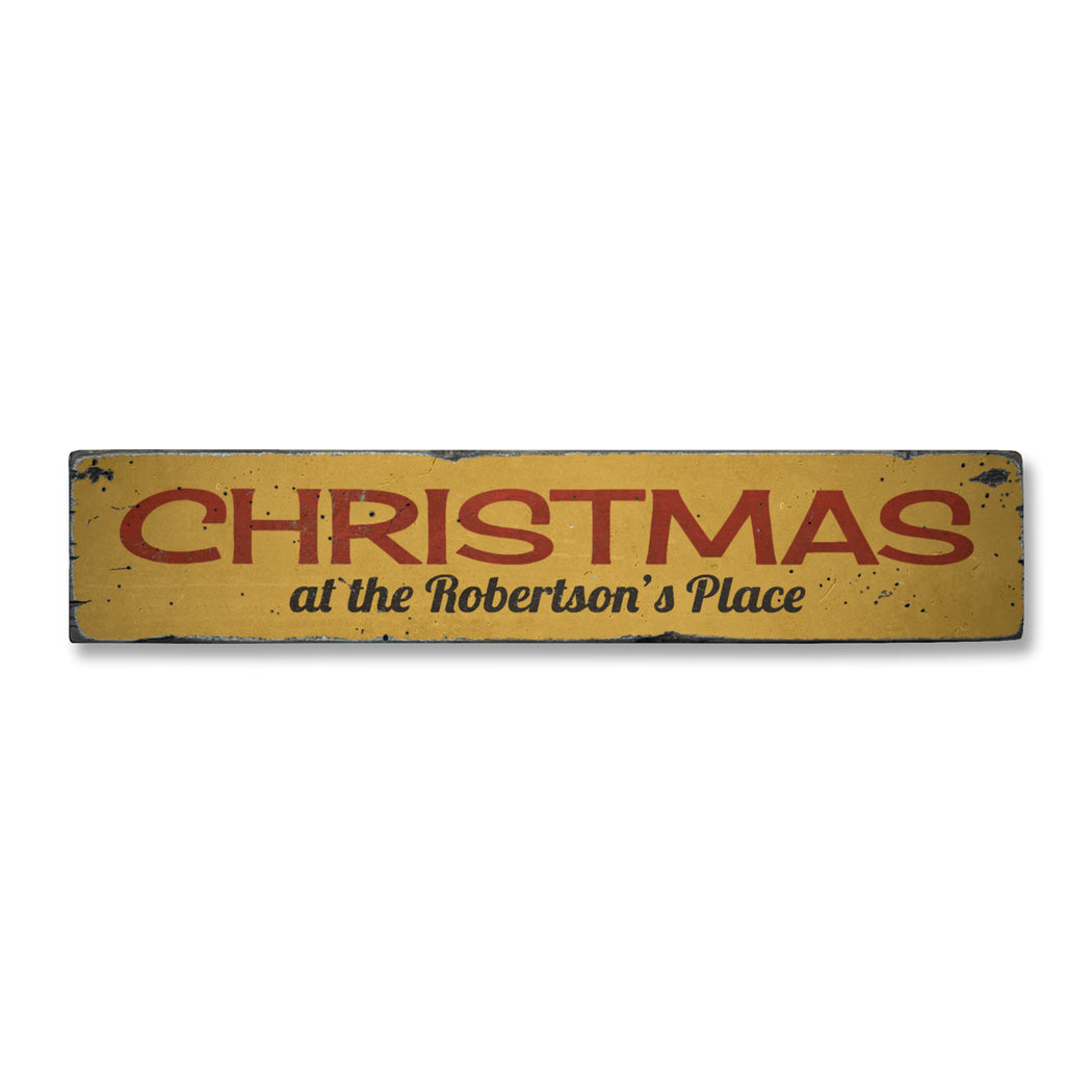 Christmas Place Rustic Wood Sign