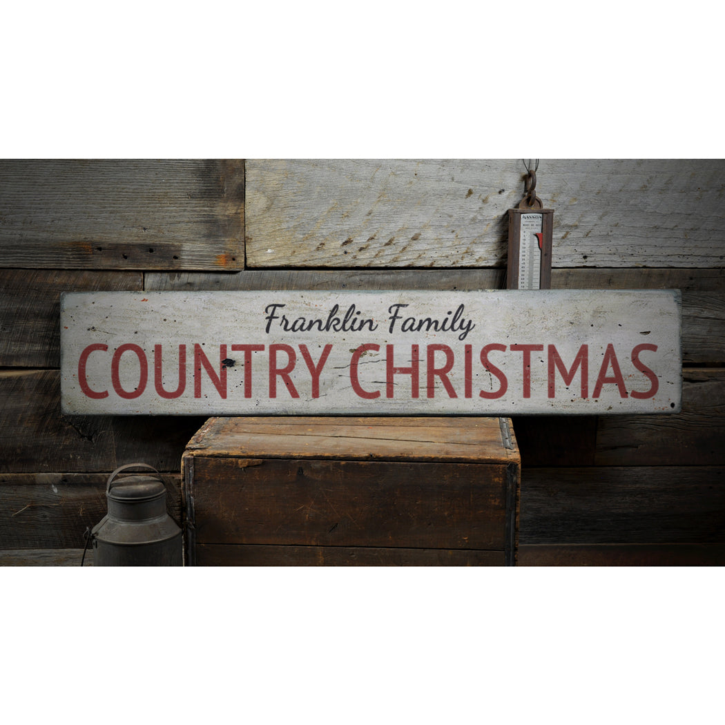 Country Christmas Rustic Wood Sign