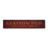 Station Pub Rustic Wood Sign