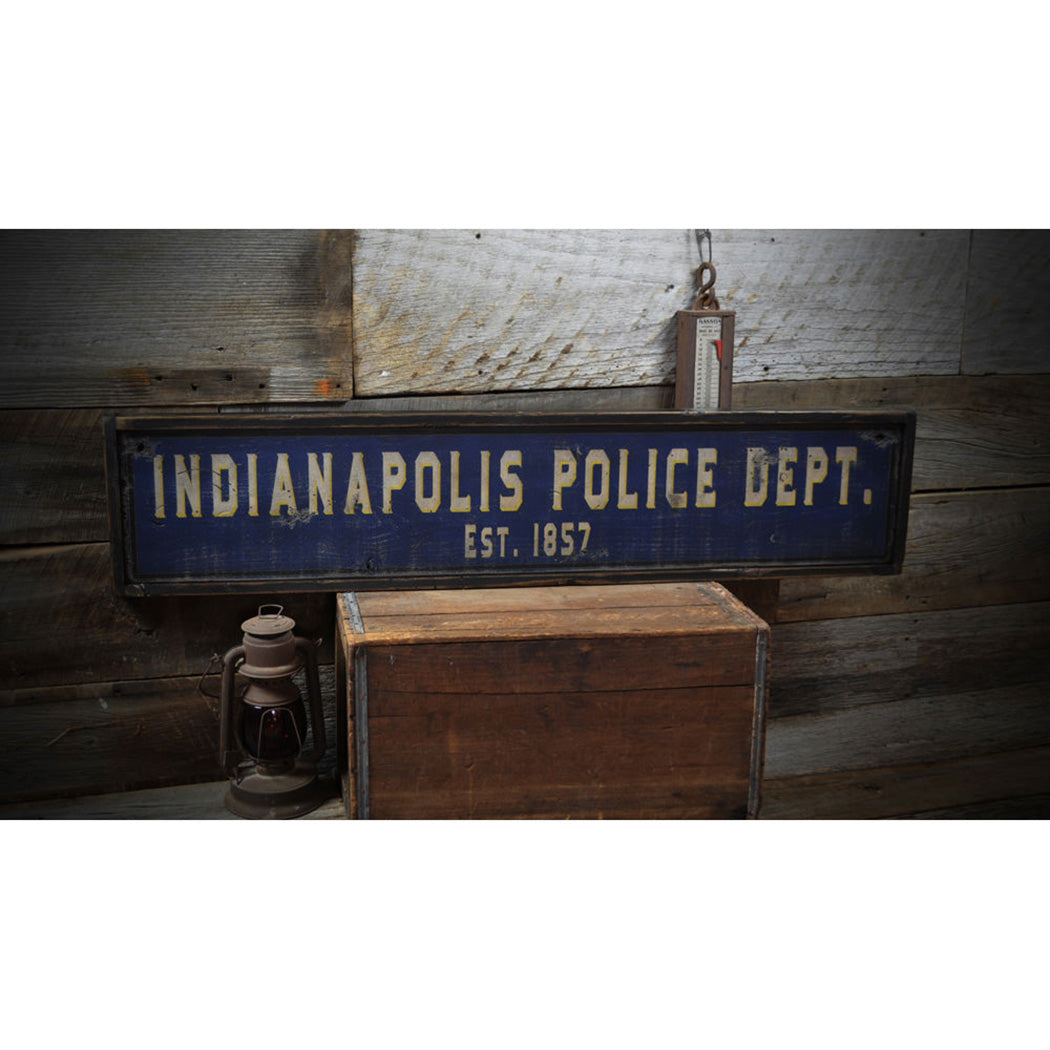 Police Department Rustic Wood Sign