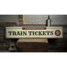 Train Tickets Rustic Wood Sign