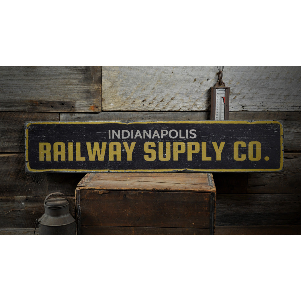 Railway Supply Company Rustic Wood Sign