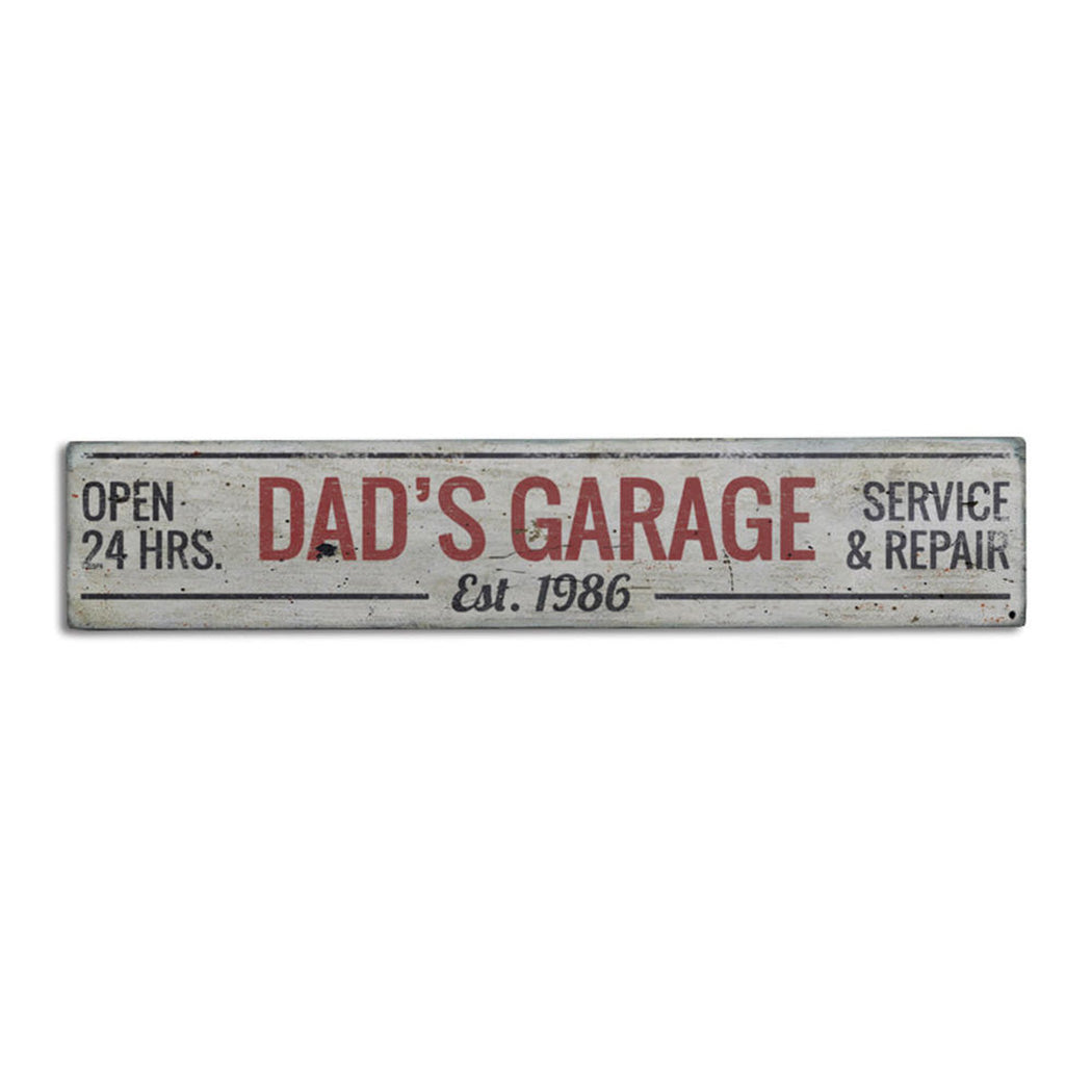 Dads Garage Rustic Wood Sign