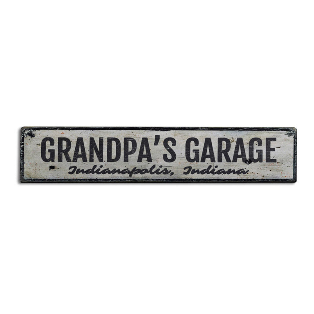 Grandpas Garage Rustic Wood Sign