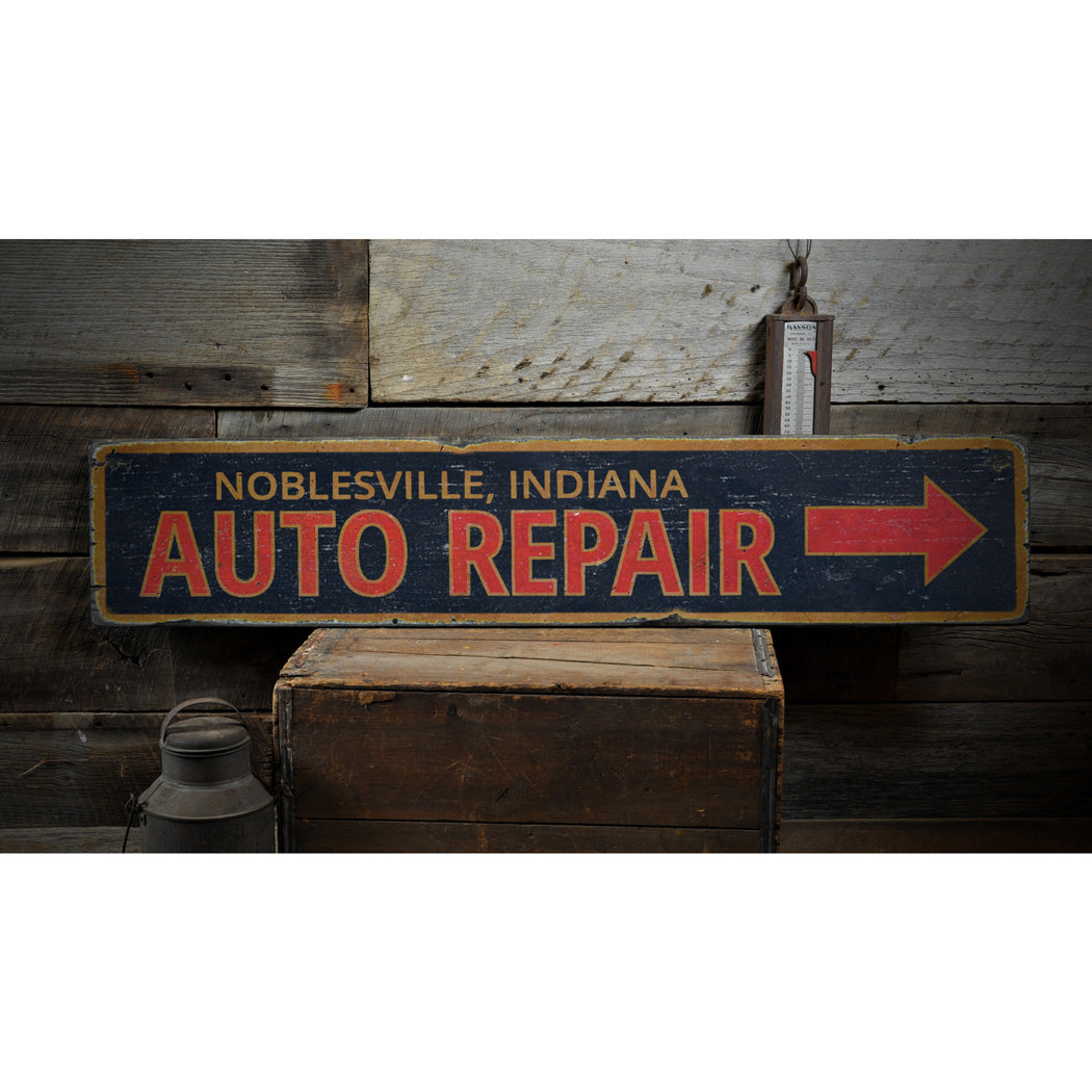 Garage Auto Repair Rustic Wood Sign