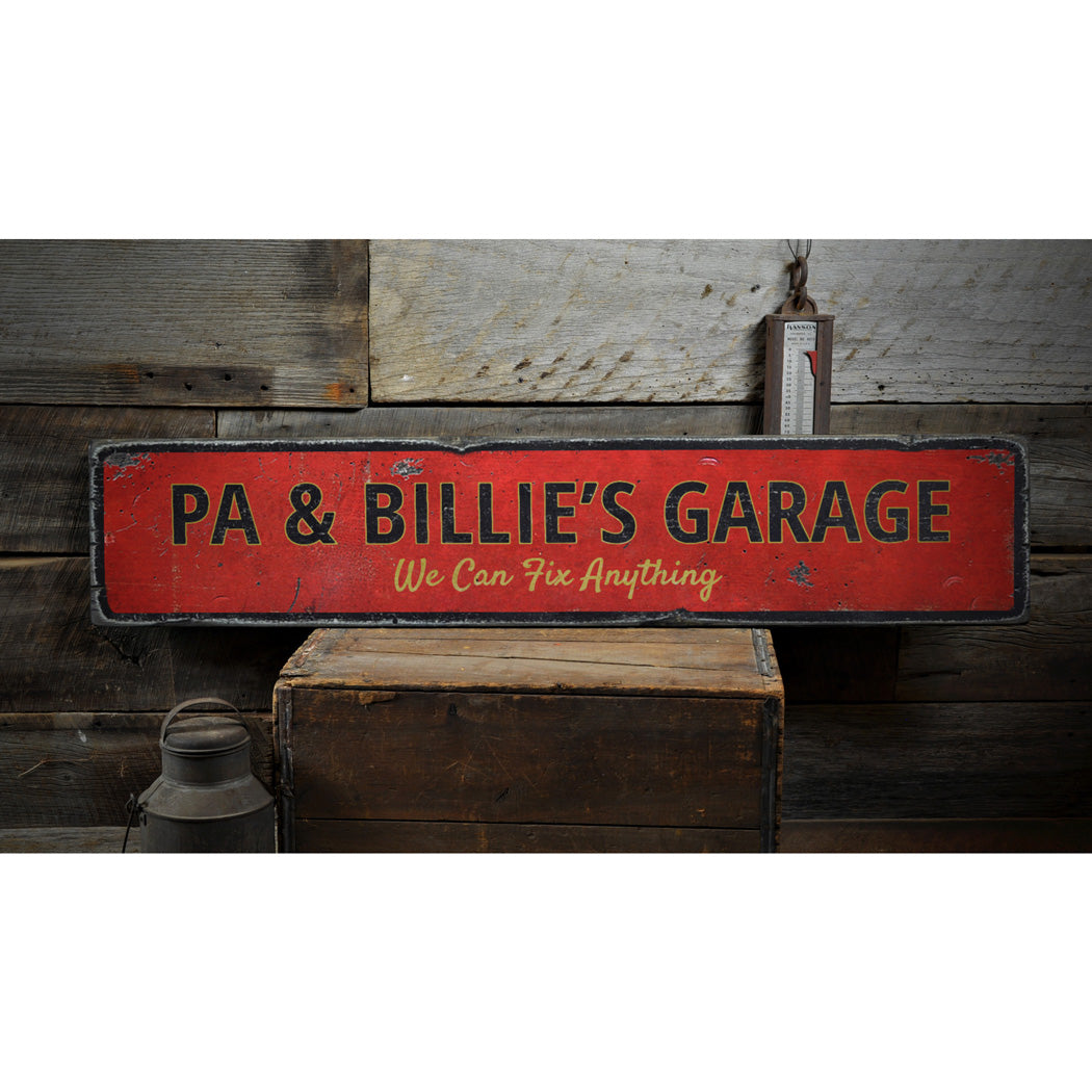 Fix Anything Garage Rustic Wood Sign