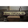 To the Ski Trails Arrow Rustic Wood Sign