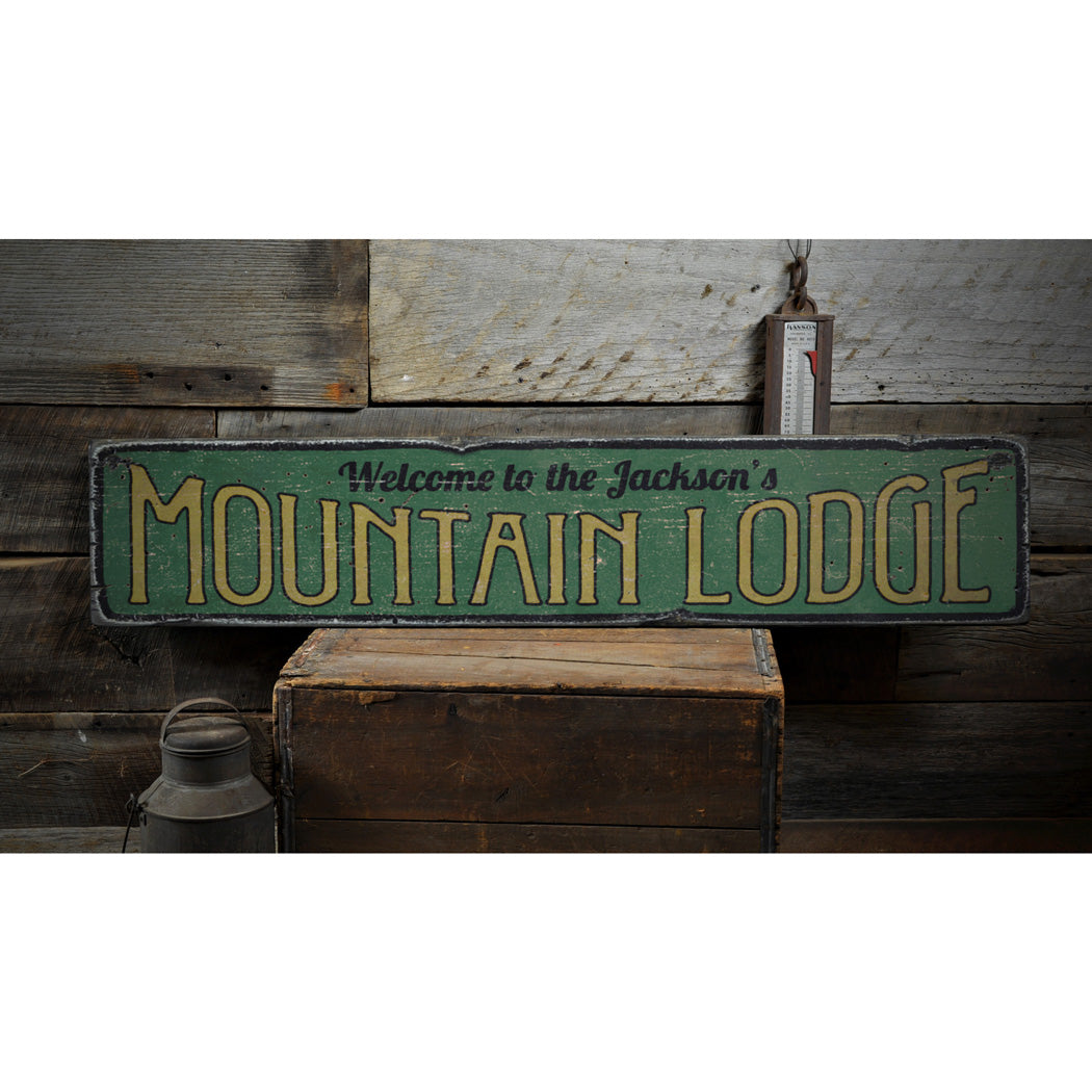 Mountain Lodge Rustic Wood Sign