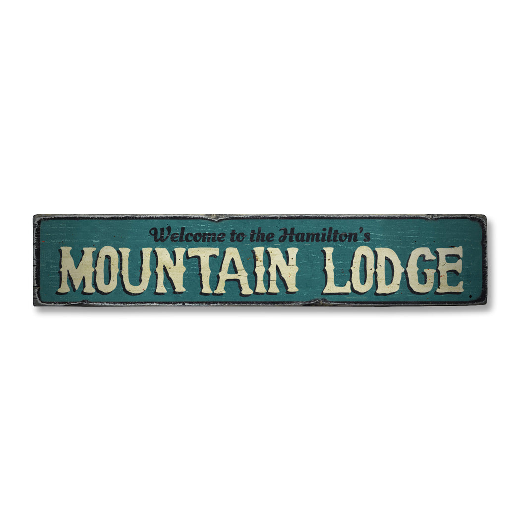 Mountain Lodge Welcome Rustic Wood Sign