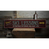 Ski Lessons Rustic Wood Sign