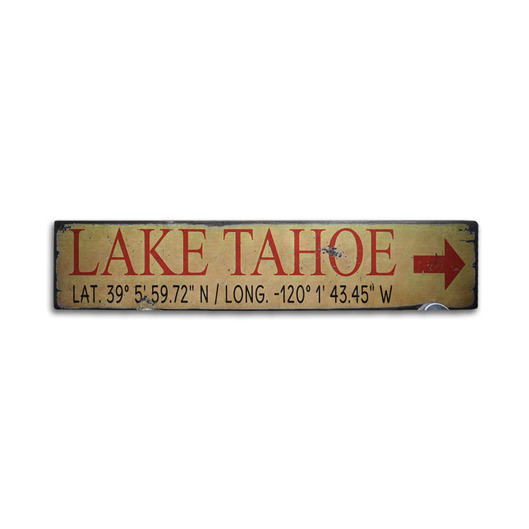 Lake Tahoe Rustic Wood Sign