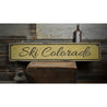 Ski Location Rustic Wood Sign