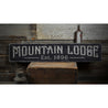 Mountain Lodge Established Date Rustic Wood Sign