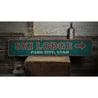 Ski Lodge Arrow Rustic Wood Sign