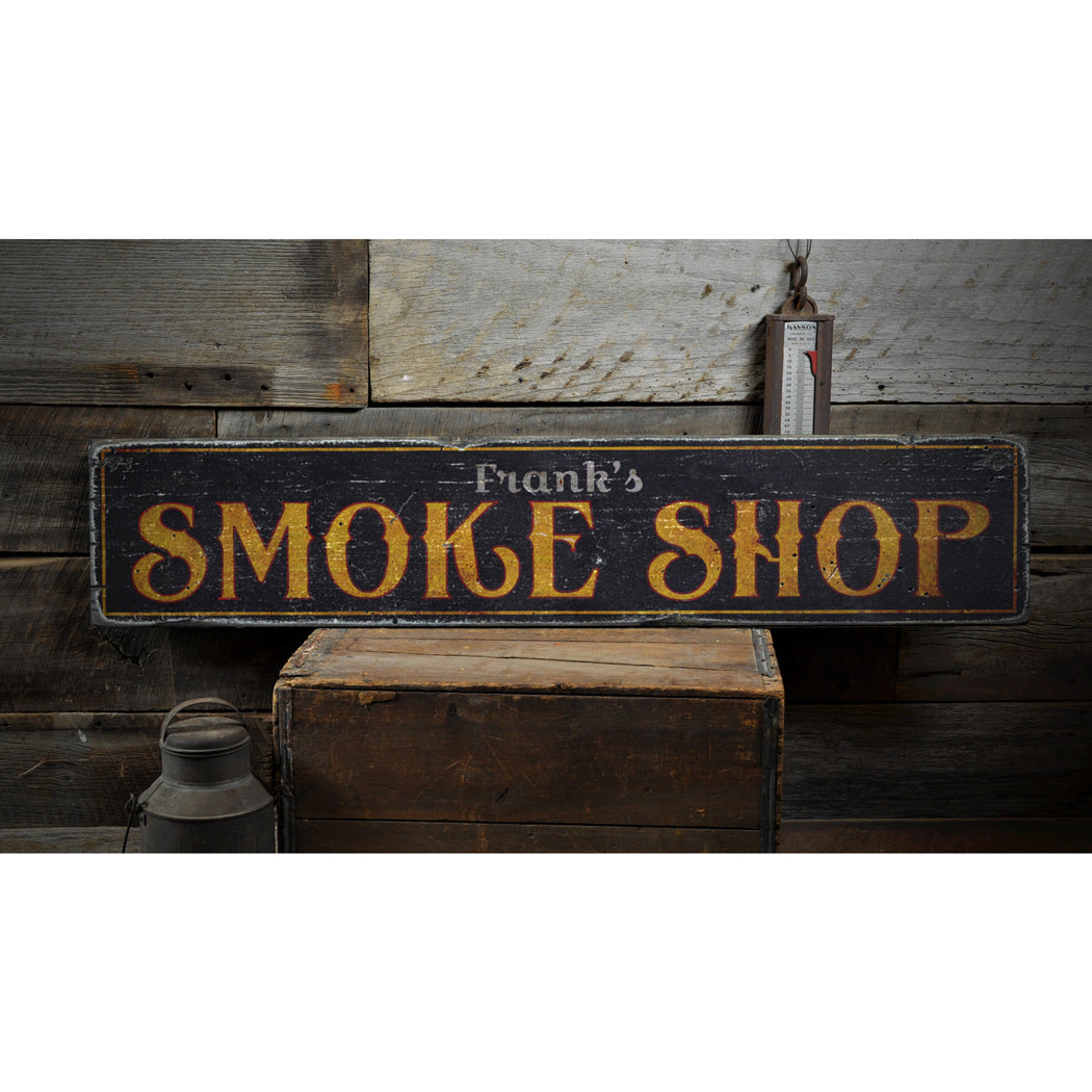 Smoke Shop Rustic Wood Sign