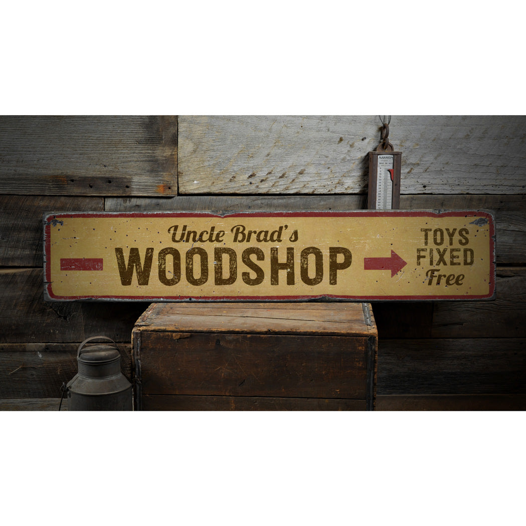 Woodshop Rustic Wood Sign