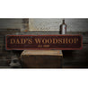 Dad's Woodshop Rustic Wood Sign