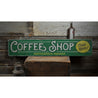 Coffee Shop Location Rustic Wood Sign