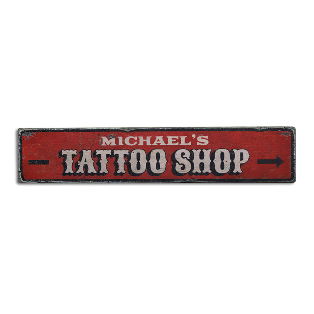 Tattoo Shop Rustic Wood Sign