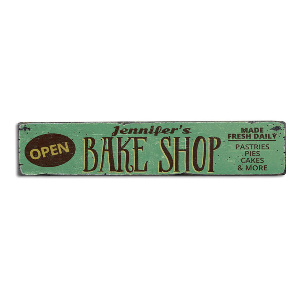 Bake Shop Open Rustic Wood Sign