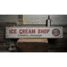 Ice Cream Shop Location Rustic Wood Sign