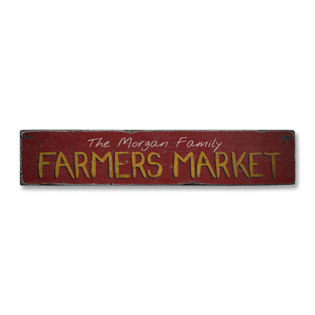 Family Farmers Market Rustic Wood Sign