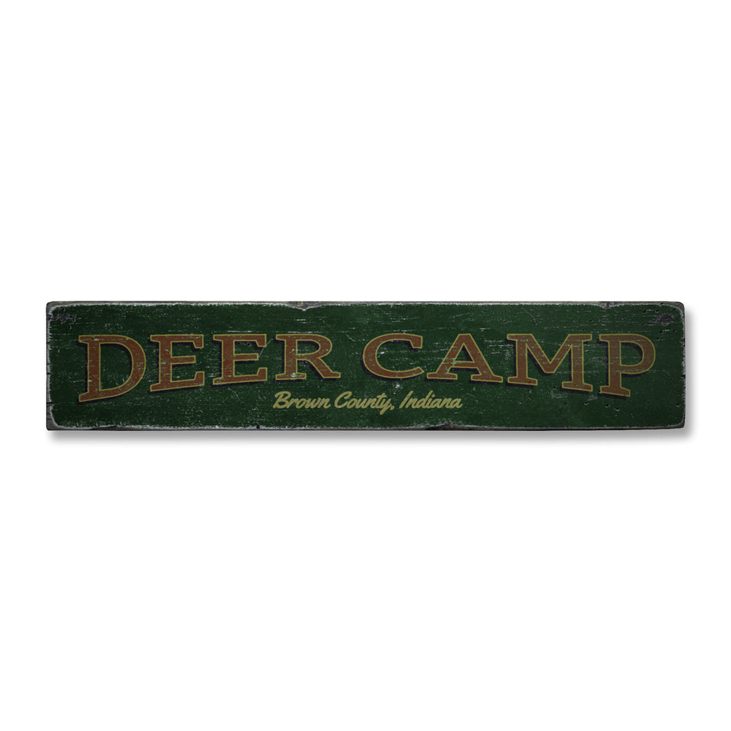 Deer Camp Rustic Wood Sign