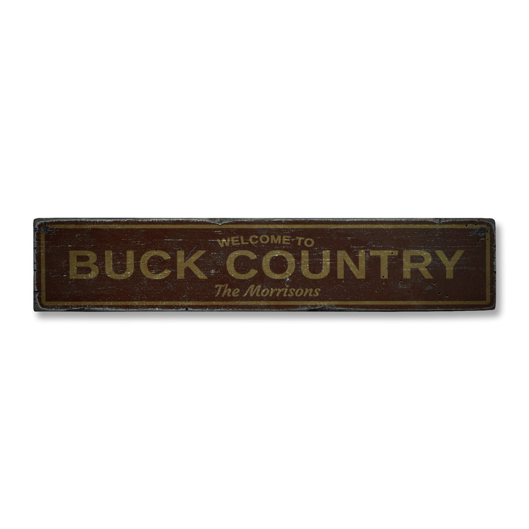 Buck Country Rustic Wood Sign