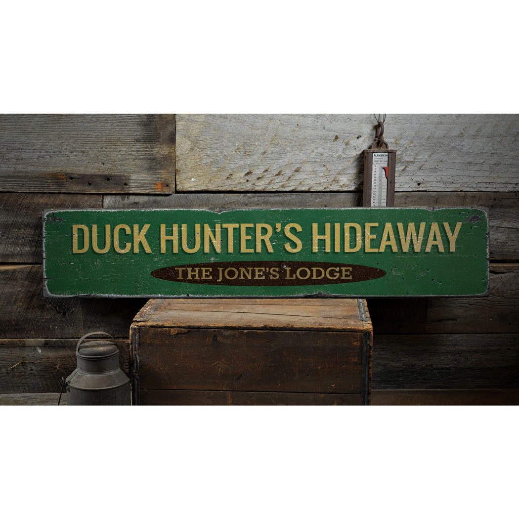 Duck Hunter Rustic Wood Sign