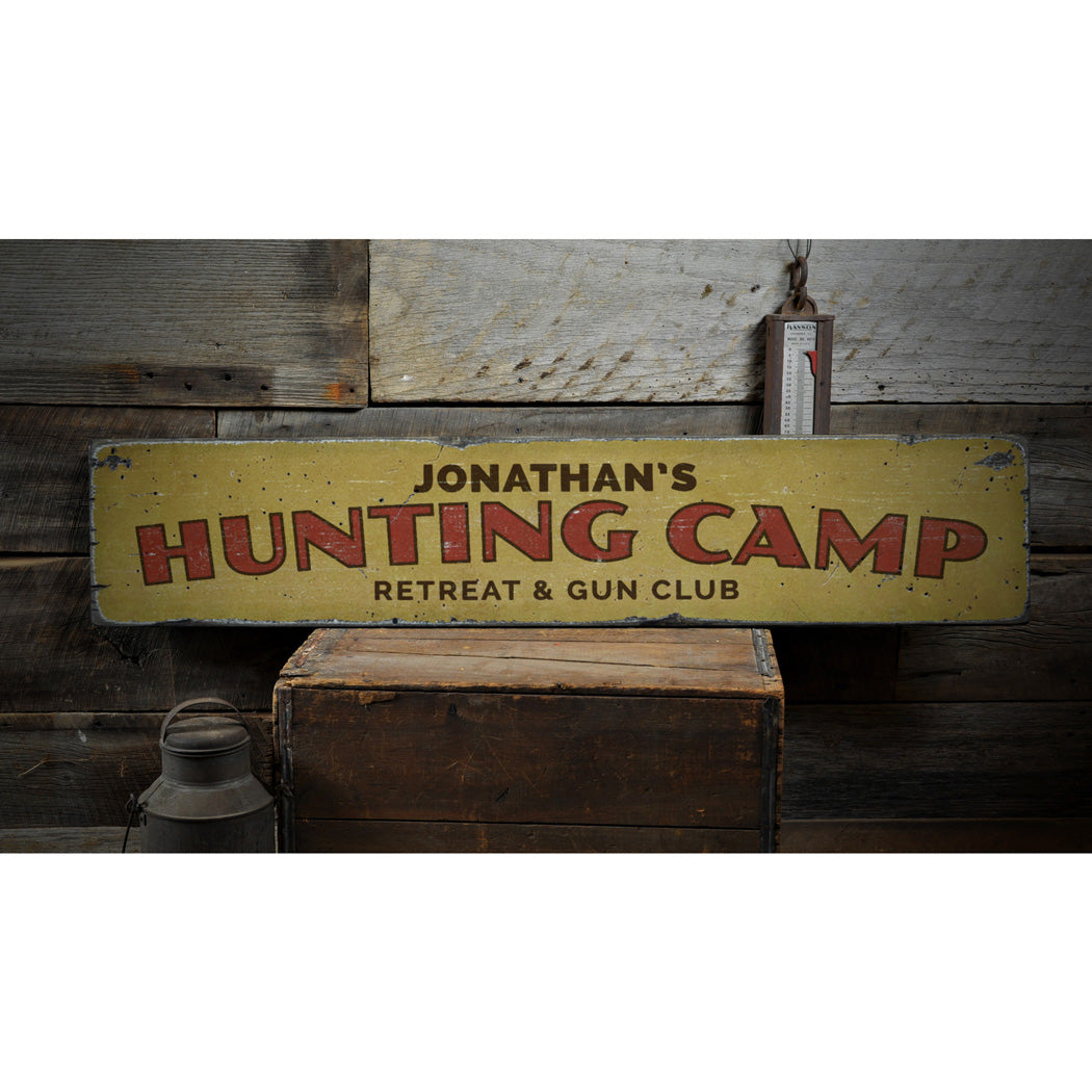 Hunting Camp Retreat Rustic Wood Sign