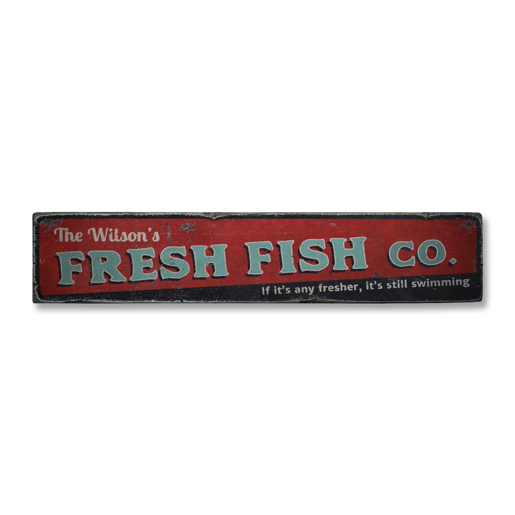 Fresh Fish Company Rustic Wood Sign