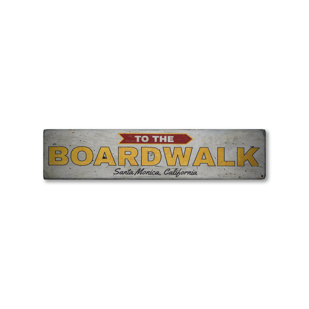 To the Boardwalk Rustic Wood Sign