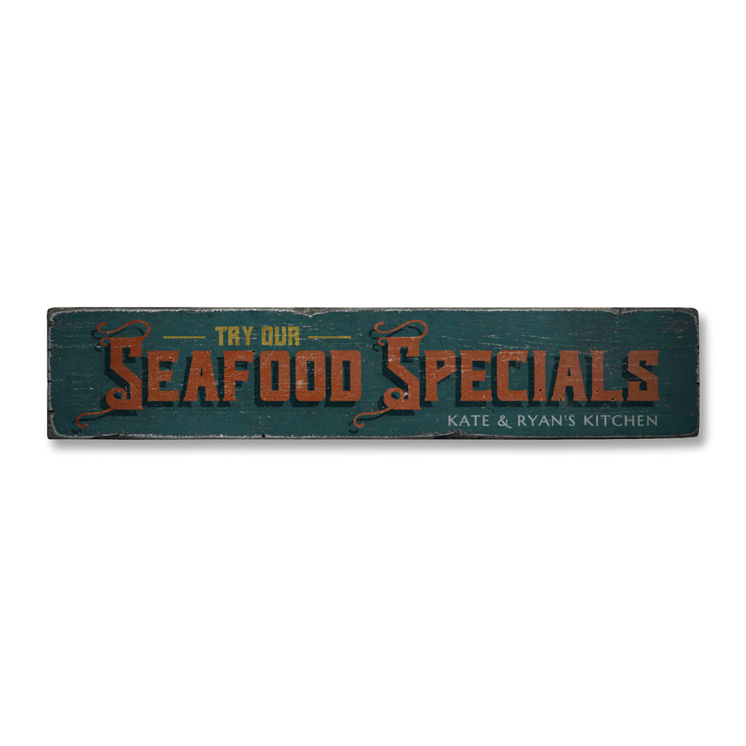 Seafood Specials Rustic Wood Sign