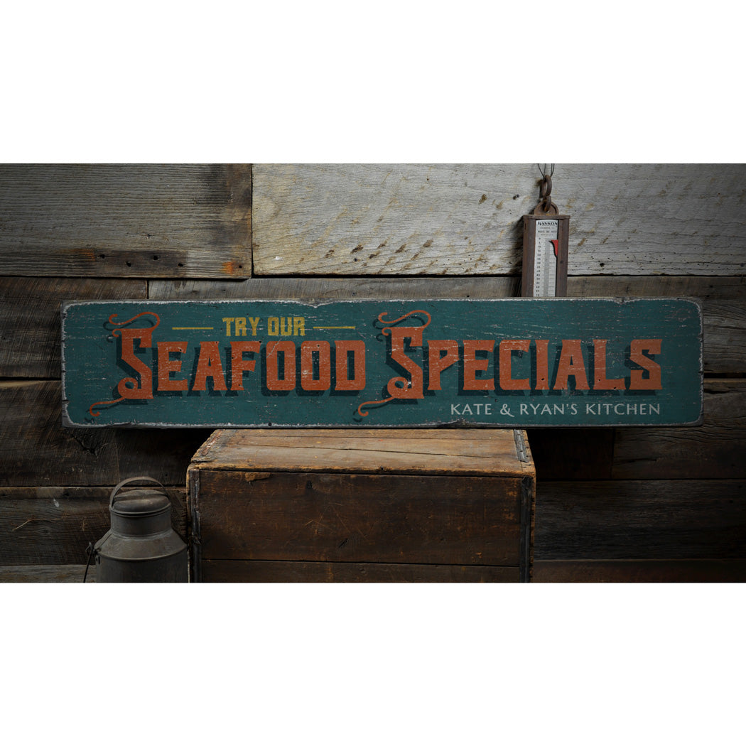 Seafood Specials Rustic Wood Sign