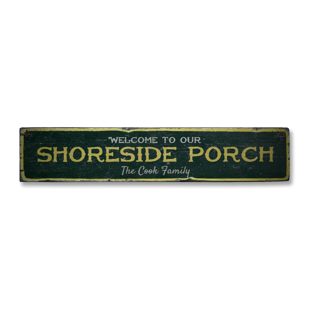 Shoreside Porch Rustic Wood Sign