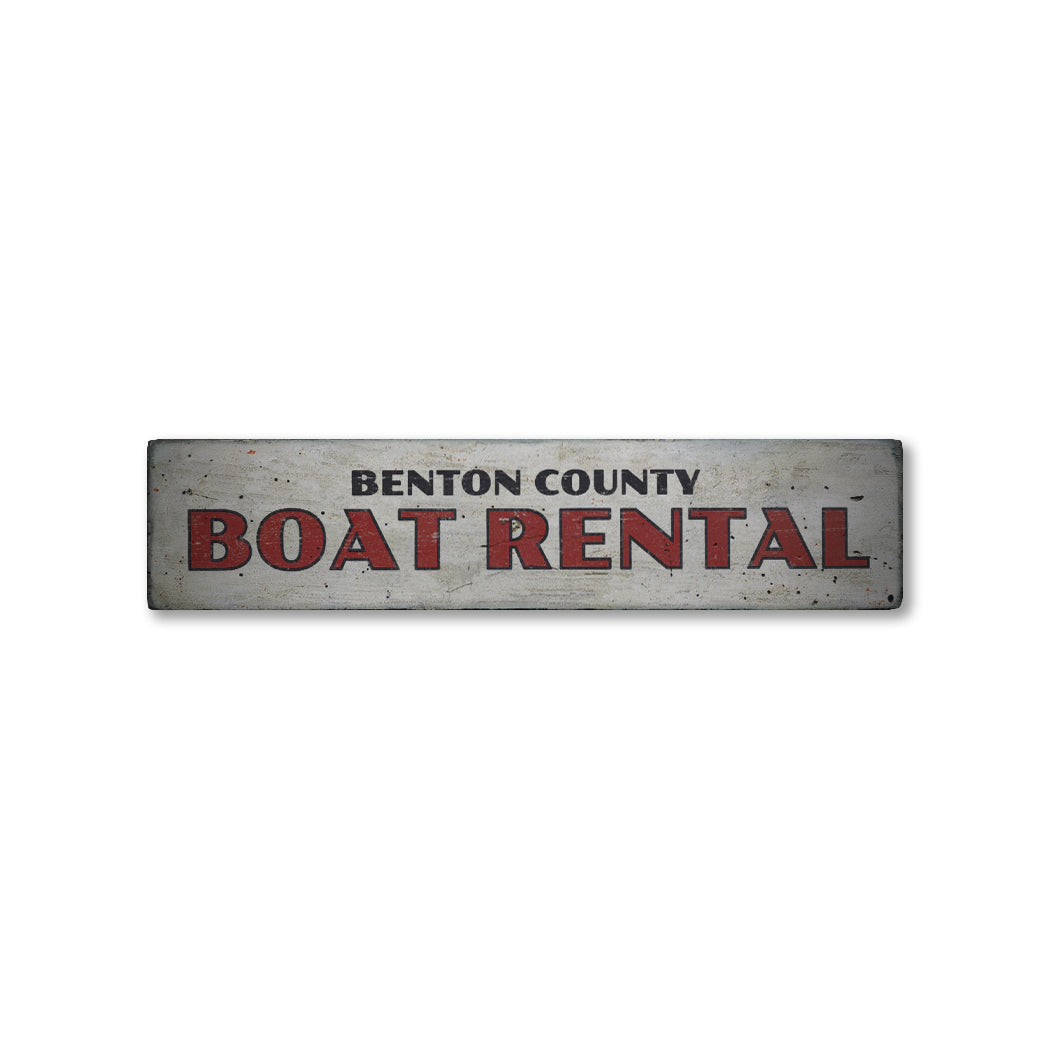 Coastal Boat Rental Rustic Wood Sign