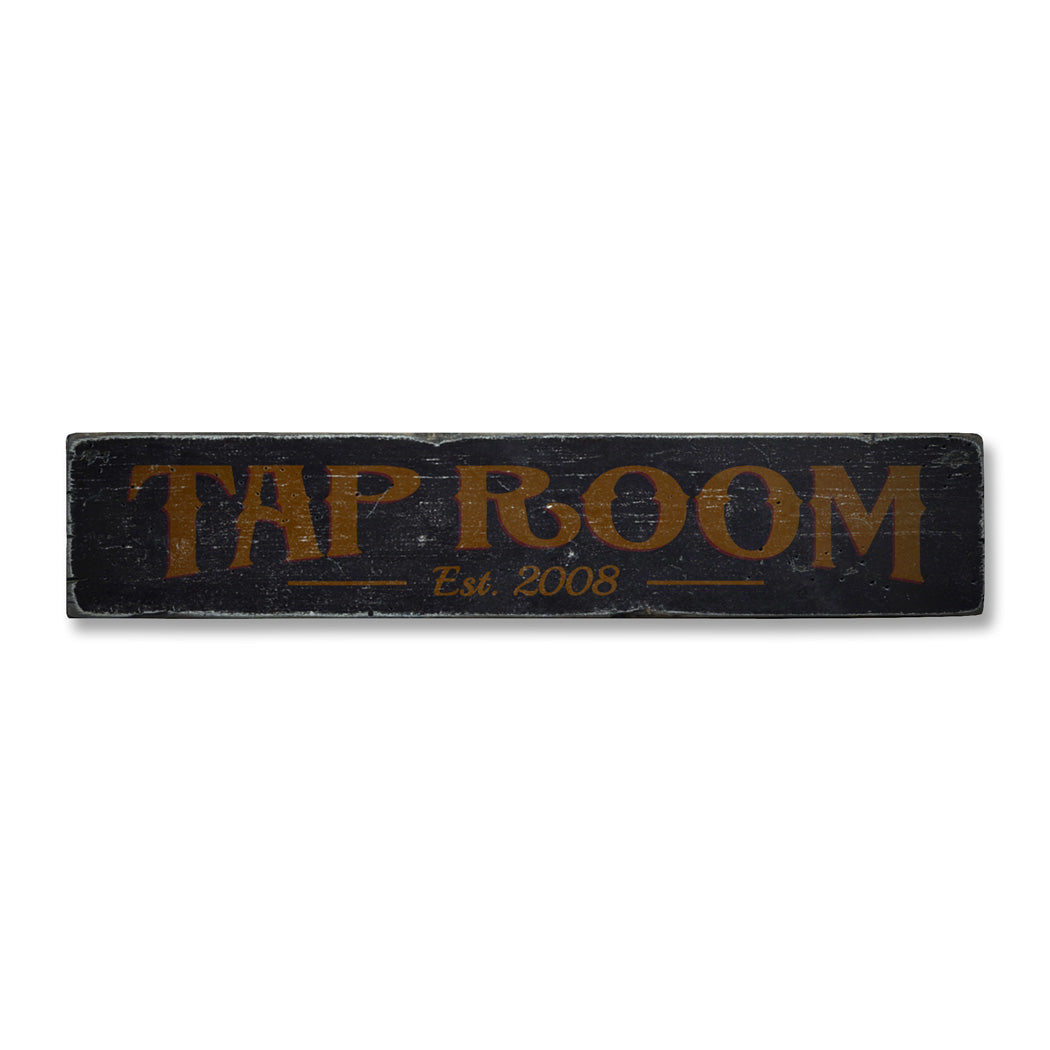 Tap Room Established Rustic Wood Sign